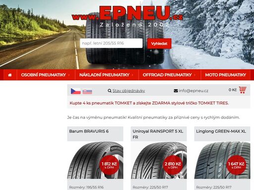 e-shop s pneumatikami od roku 2002