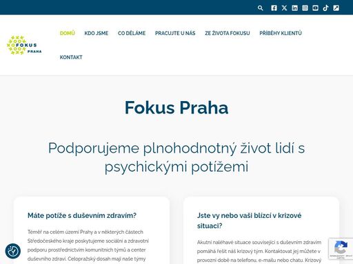 fokus praha je nevládní organizace, která poskytuje sociální a zdravotní podporu lidem se závažnými potížemi v oblasti duševního zdraví.
