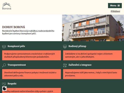rezidenční bydlení borová s nabídkou nadstandardního bydlení pro seniory s komplexní péčí v bezbariérovém prostředí s lesoparkem. přijďte nás navštívit!