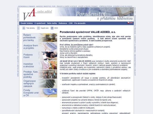 value added, a.s. - poradenská kancelář s přidanou hodnotou
