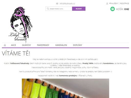 e-shop a kamenná prodejna zaměřená na prodej a výrobu produktů ze 100% kanekalonu. fakedready, rasta copánky, twisty, dready, gumičky, culíky, korálky, kanekalon,  ozdoby, háčky, doplňkový sortiment a vše co potřebujete k vašim účesům!
 
vyrábíme na míru, každý kus je handmade original. rádi vám poradíme a ukážeme,…