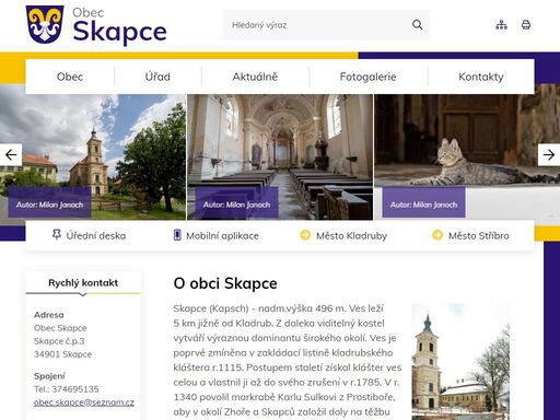 oficiální stránky obce skapce
