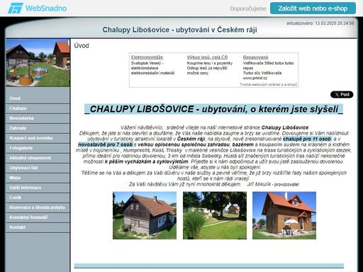 poskytujeme ubytovací služby v českém ráji, v turisticky atraktivní lokalitě,  na stylově, nově zrekonstruované  chalupě pro 11 osob a novostavbě pro 7 osob s velkou oplocenou zahradou a bazénem na krásném a klidném místě. 