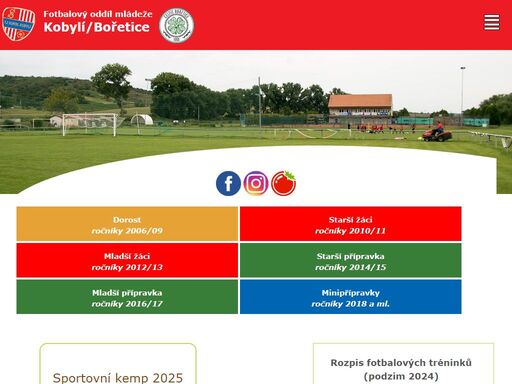 sdružený fotbalový oddíl mládeže kobylí a bořetice pracuje s fodbalovou mládeží na jižní moravě.