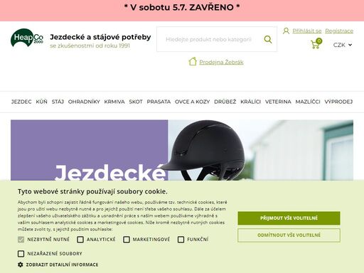 potřeby pro koně a jezdce, chovatele dobytka, farmáře i drobné chovatele. v nabídce heapco najdete kompletní sortiment s více než 20 000 produkty. nad 2 000 kč doprava zdarma. rychlý nákup. odborné poradenství. zavolejte, poradíme. na trhu od roku 1991.