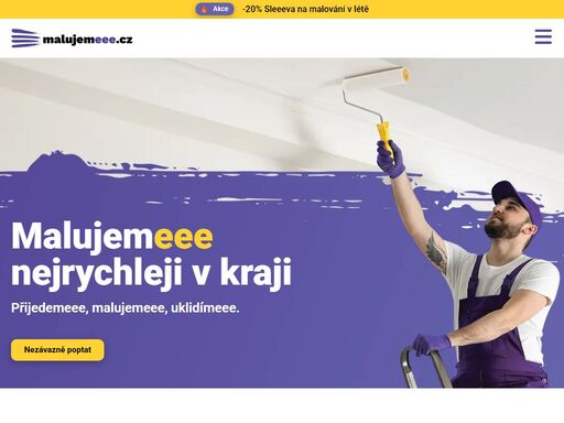 rychle a kvalitně provedené malování bytů, domů a kancelářských budov. kompletní služba od profesionálního zaměření až po úklid zdarma.