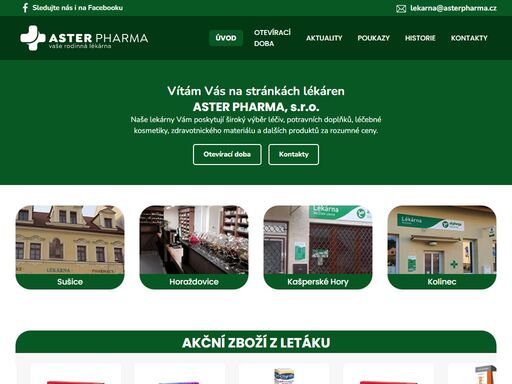naše lekárny vám poskytují široký výběr léčiv, potravních doplňků, léčebné kosmetiky, zdravotnického materiálu a dalších produktů za rozumné ceny.