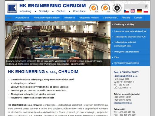 hk engineering s.r.o., chrudim - inženýring, dodávky, obchod, konzultace