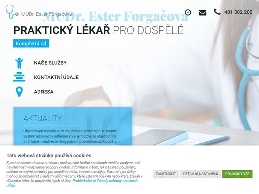 ordinace praktické lékařky mudr. ester forgačové pro dospělé. provádíme povinné i nepovinné očkování a preventivní prohlídky. kontaktujte nás!