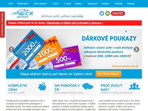 čistírna peří mareš vám profesionálně vyčistí péřové lůžkoviny prostřednictvím 560 poboček po celé čr.