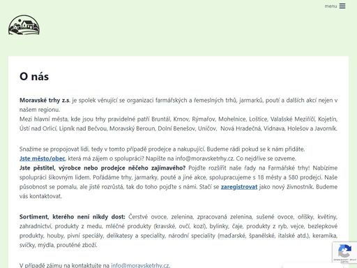pořádáme a organizujeme farmářské a řemeslné trhy. snažíme se propojovat lidi, tedy v tomto případě prodejce a nakupující.