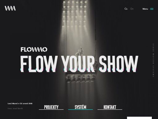 flow mo stage motion system nabízí systém motorů cyberhoist ii a ovládací konzole motioncue3d, společně umožňující 3d pohyb objektů na stage i nad publikem