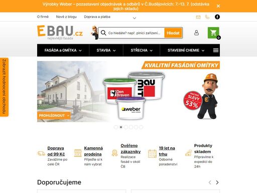proč ebau.cz / izoltrade s.r.o. ?.  
 



1
vybíráme jen ty nejkvalitnější výrobce stavebních materiálů a už 17 let jsme specialisti na fasádní a zateplovací systémy.
2
díky množstevním odběrům a dlouhodobé spolupráci s našimi dodavateli a výrobci vám dokážeme poskytnout skutečné bezkonkurenční ceny.
3
…