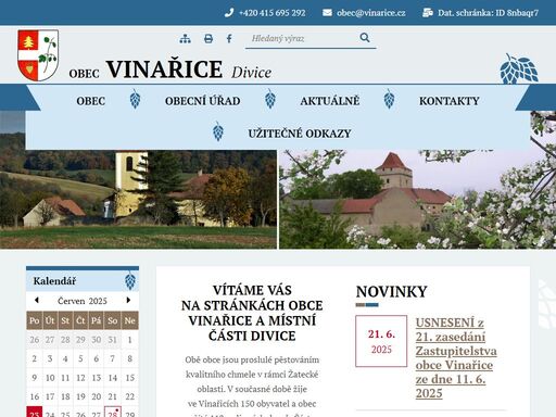 oficiální stránky obce vinařice