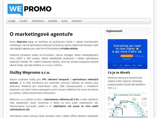 jsme online marketingová agentura z frýdku-místku. rádi pomáháme firmám růst a efektivně využívat reklamní systémy pro maximalizaci zisku.