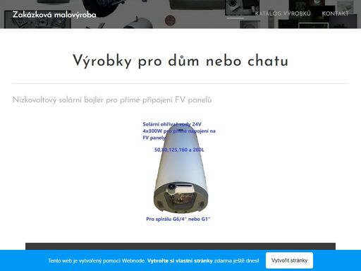 nízkovoltový solární bojler pro přímé připojení fv panelů