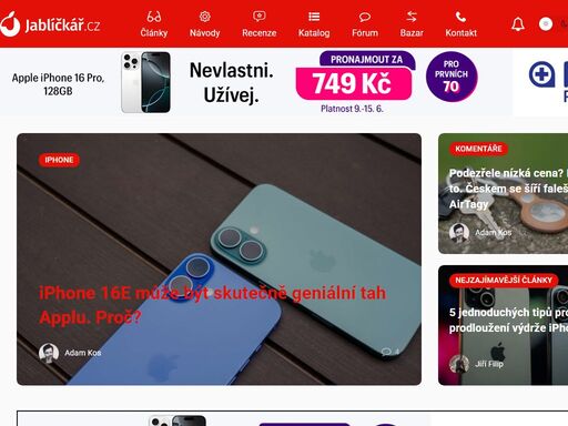 jablickar.cz je vaším hlavním zdrojem pro novinky, recenze a tipy týkající se produktů apple a technologií. sledujte nejaktuálnější informace o iphonech, ipadech, macích a dalších apple...
