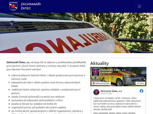 webové stránky sdružení záchranáři žatec, z.s.
