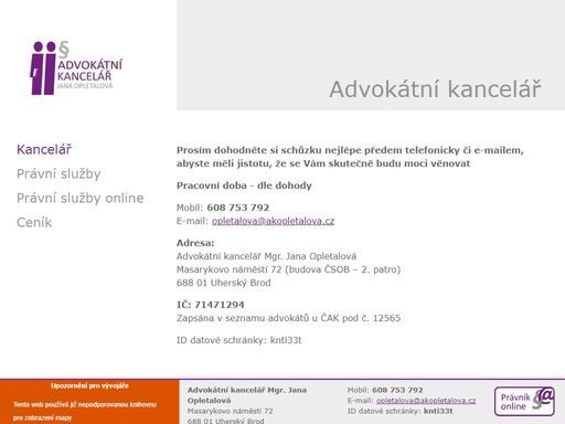 nejčastějšími typy poskytovaných právních služeb jsou tedy např. rozvody, výživné, převody nemovitostí – kupní, darovací a směnné smlouvy, nájemní vztahy, vymáhání pohledávek, obchodní závazkové vztahy, náhrada škody vč. náhrady škody na zdraví, vztahy vyplývající z pracovního práva, přestupky a jiné. mohou se na mě obrátit občané, podnikatelé vč. realitních kanceláří či obce. samozřejmostí je zastupování v soudním, exekučním či správním řízení a zajištění bezpečné advokátní úschovy.