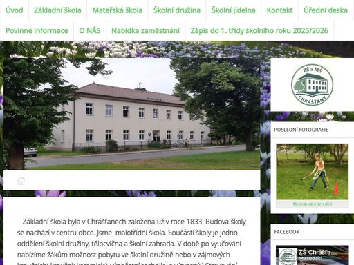 internetová prezentace základní školy a mateřské školy chrášťany