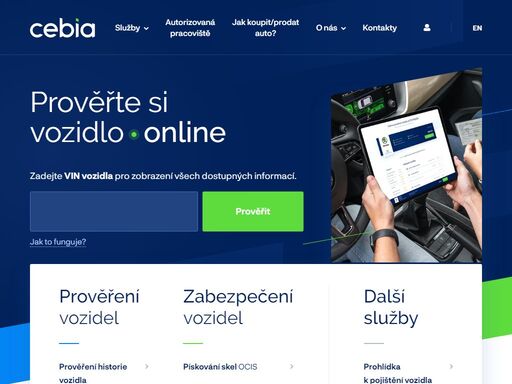 jednička v;prověřování a;zabezpečení aut v;čr. pomáháme motoristům a;firmám s;bezpečným nákupem, provozem i;prodejem vozidel.