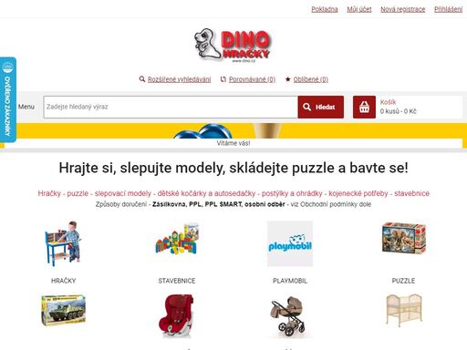 specializovaný internetový obchod s dětským zbožím, modely a puzzle