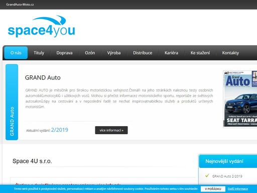 space 4u s.r.o. - agentura zabývající se vydavatelskou činnosti a dopravou bezplatných časopisů s vlastní distribuční sítí.