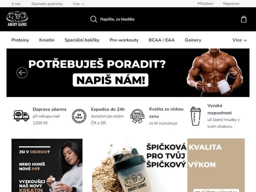 jsme eshop s doplňky stravy pro sportovce. v našem sortimentu naleznete kvalitní syrovátkové(whey) proteiny a kreatin – objednávky expedujeme do 24 hod.