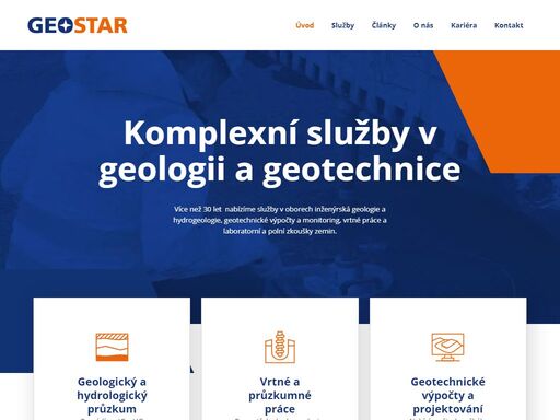 geostar spol. s r.o. více než 30 let  nabízí služby v oborech inženýrská geologie a hydrogeologie, geotechnické výpočty a monitoring, vrtné práce a laboratorní a polní zkoušky zemin.