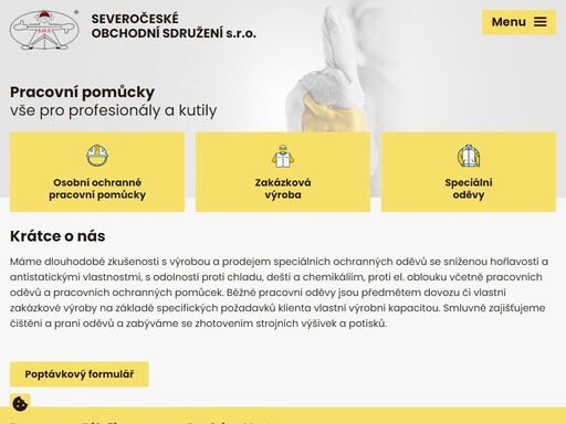 máme zkušenosti s výrobou a prodejem speciálních ochranných oděvů se sníženou hořlavostí a antistatickými vlastnostmi, s odolností proti chladu, dešti a chemikáliím, proti el. oblouku včetně pracovních oděvů a pracovních ochranných pomůcek.