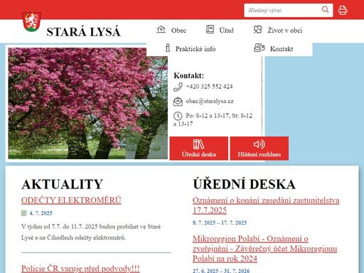 oficiální stránky obce stará lysá