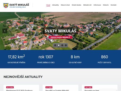 oficiální webové stránky obecního úřadu svatý mikuláš. obec svatý mikuláš se nachází zhruba 8 km severovýchodně od kutné hory.