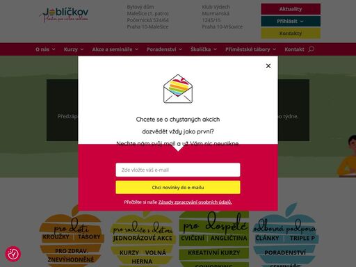 prostor pro rodiny s dětmi, trávení volného času, podporu a sdílení. kroužky pro děti, kurzy pro dospělé, dětská skupina, komunitní akce.