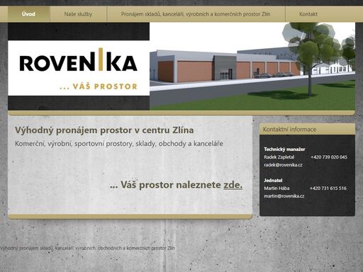výhodný pronájem kanceláře, skladu, komerčních a výrobních prostor ve zlíně. rovenika ...váš prostor