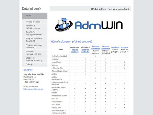 ekonomický software, účetní programy - daňová evidence, podvojné účetnictví, sklady, fakturace, zakázky, majetek, mzdy, program autoservis, hotelový systém.