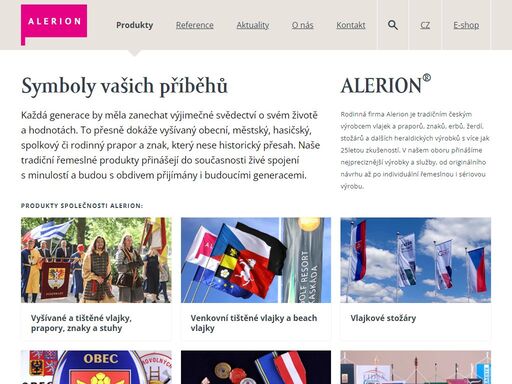 alerion, český výrobce vyšívaných praporů, znaků a stuh pro města a obce, hasiče, spolky, církve a firmy. nabízí i produkci tištěných vlajek, stožárů, odznaků aj.