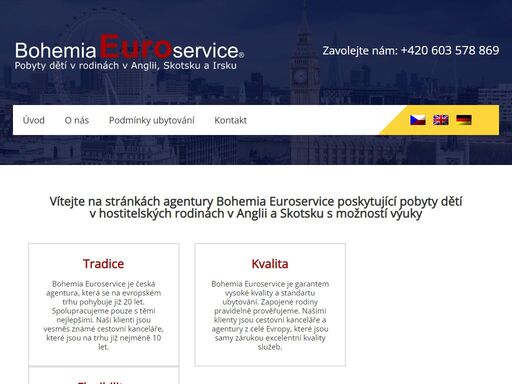 bohemia euroservice poskytuje pobyty dětí v hostitelských rodinách v anglii a skotsku s možností výuky.