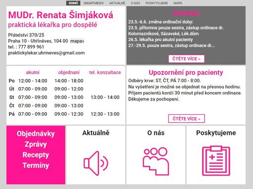praktický lékař pro dospělé uhříněves. dříve zde ordinovala mudr. bohuslava fialová ordinační hodiny. 