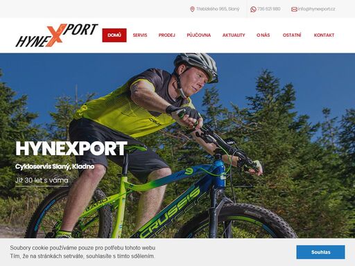 hynexport slaný - prodej, servis a půjčovna lyší a kol. provádíme servis kol, montáže vázání, seřízení a broušení lyží