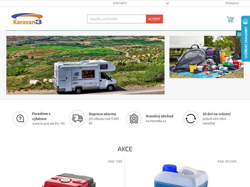 objevte vše pro karavany a kempování na našem e-shopu! specializujeme se na prodej kvalitního vybavení a příslušenství, které zpříjemní vaše cestování a pobyt v přírodě. u nás najdete vše, co potřebujete – od základního vybavení, jako jsou markýzy, stany či nábytek, až po technické doplňky a vybavení pro komfortní…