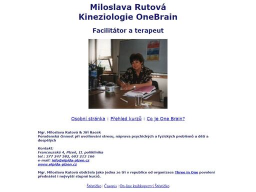 kineziologie onebrain, kurzy, odblokování, terapie, poradenství, odstraňování stresu, náprava psychických a fyzických problémů u dětí a dospělých, plzeň, mgr. miloslava rutová & jiří racek