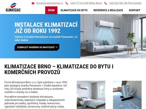 montáž a servis klimatizací a tepelných čerpadel v brně. vzduchotechnika, klimatizace pro byty i firmy. kvalita a zkušenosti od roku 1992.