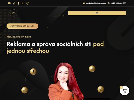 jmenuji se lucie navara a jsem vaším spolehlivým průvodcem ve světě digitálního marketingu. otevřu vám dveře k úspěšné propagaci a zviditelnění vaší značky online.