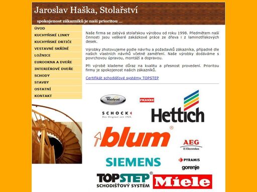 veškeré zakázkové práce ze dřeva i z laminotřískových desek. kuchyňské linky, vestavné skříně, ložnice, eurookna a vchodové dveře, interiérové dveře, schody.
