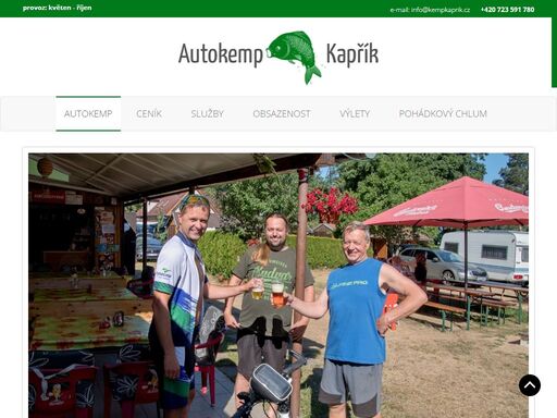autokemp a tábořiště v chlumu o třeboně, ubytování ve stanech, karavanech, chatkách a apartmánech