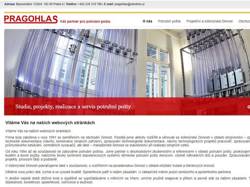 potrubní pošta, pneumatická pošta a doprava, konstrukční kancelář
