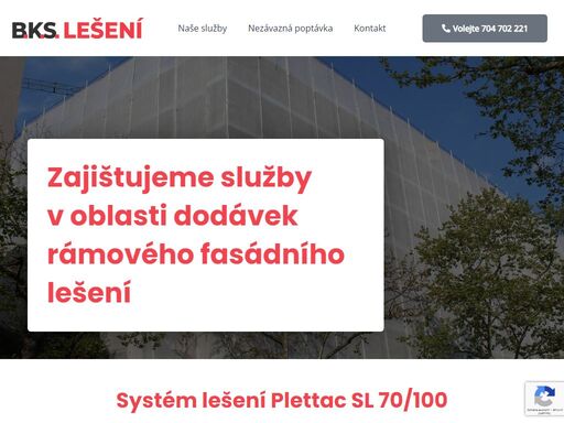 půjčovna lešení b.k.s. poskytuje pronájem, montáž / demontáž fasádního rámového lešení a ochranných sítí.