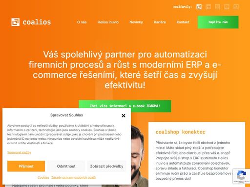 implementujeme nejmodernější verzi informačního podnikového systému helios inuvio, který propojujeme s e-shopy od společnosti shoptet.
