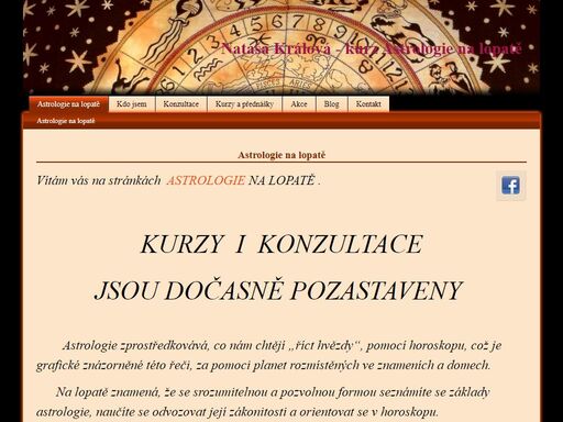 kurzy základů astrologie pro skupiny i jednotlivce. konzultace - výklad horoskopu, výklad tarotových karet.