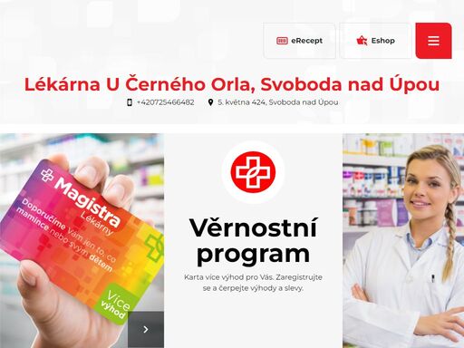 v naší lékárně u černého orla, svoboda nad úpou vám nabízíme širokou nabídku léků, přírodní kosmetiky a dermokosmetiky a dalších produktů.